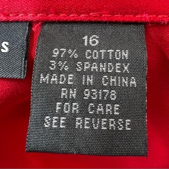 Grace Elements Women’s Crop Jacket Size 16 Red Short Sleeve Pleated Button Front - Picture 7 of 9